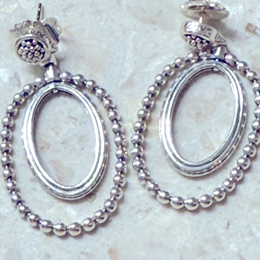 Lagos Caviar Sterling silver earrings gently used